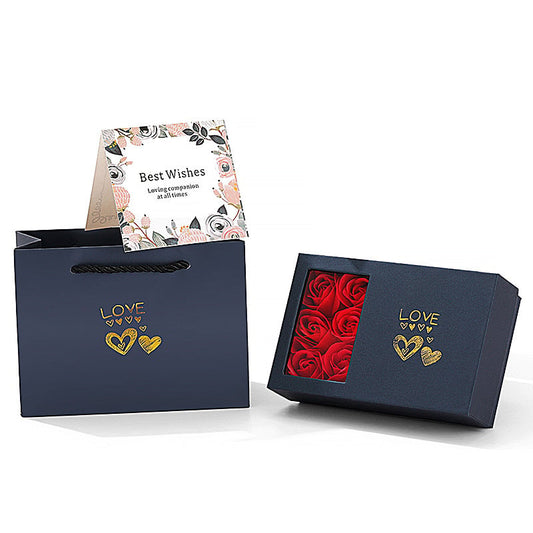 Rose Gift Box Six Everlasting Flowers Jewelry Box
