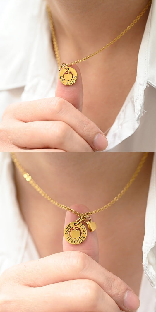 🍎Personalized Apple Necklace Personalized Mother’s Day Gift